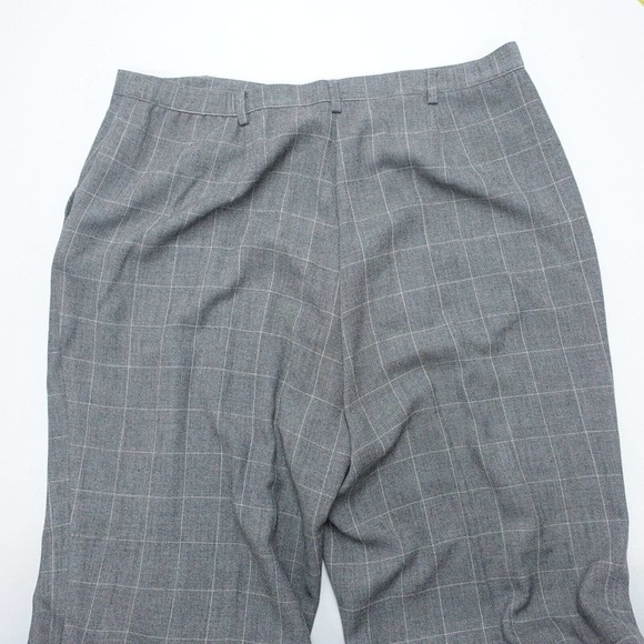Briggs New York Dress Pants Women's 14 Gray Check Polyester Stretch High-Rise - Picture 2 of 8